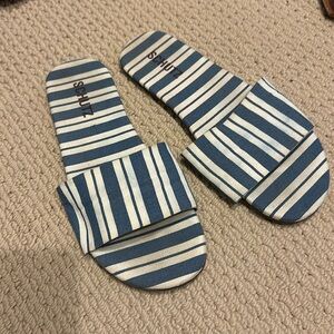 Schutz sandals striped flat sandals 7.5